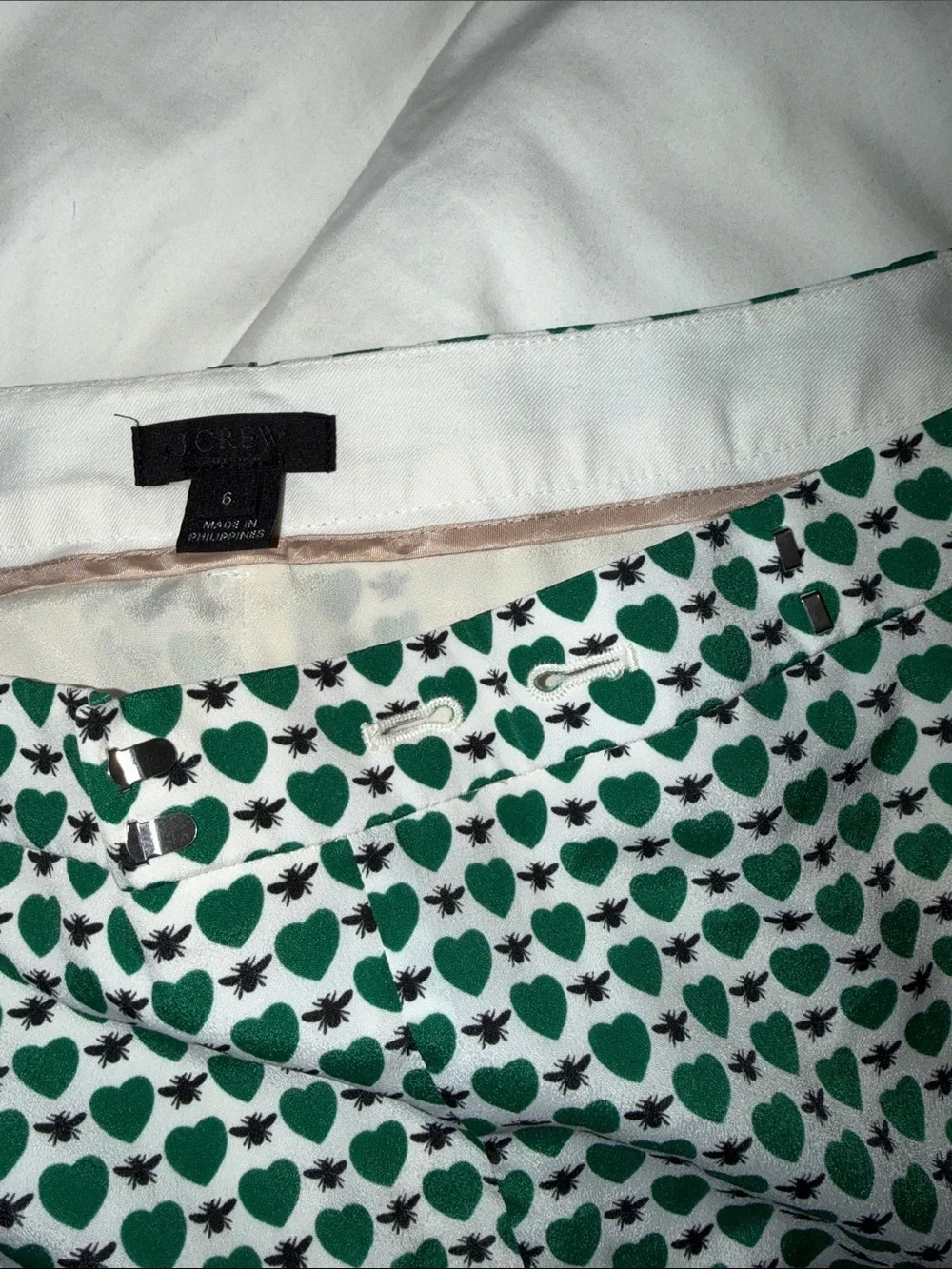 J. Crew Green Heart Print Women's Shorts